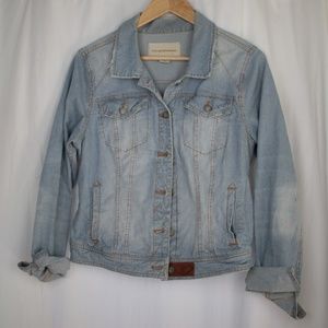 Pilco Anthropologie distressed denim jacket